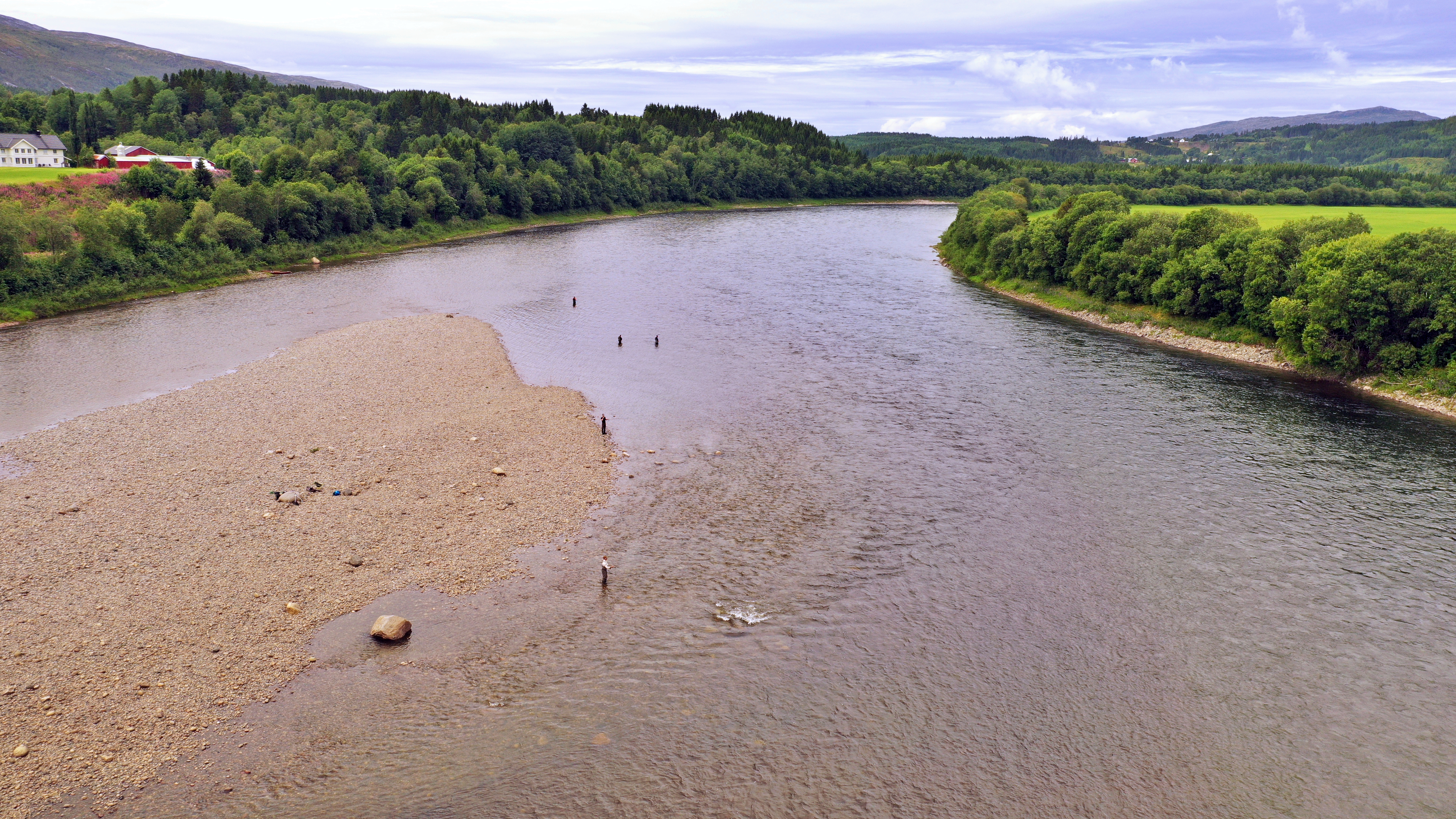 Namsen_duun langnes_oversiktsbilde av fiskere_fra peder duun