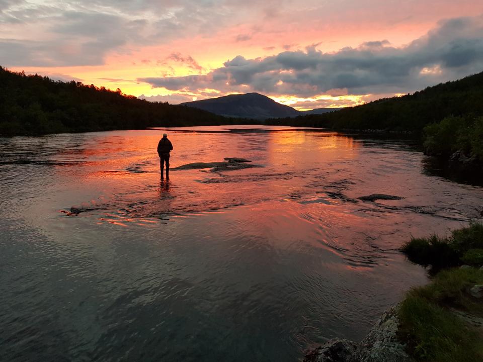 Dette bildet er fra 19. august, og det er sjelden man ser så lite av Flatsteinen på den tida av sesongen.
