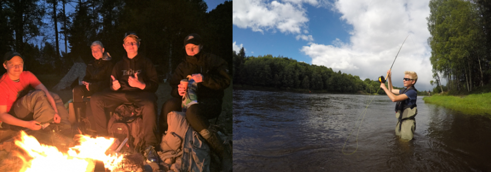 Kveldsbål i Otra og sommeridyll i Lågen.