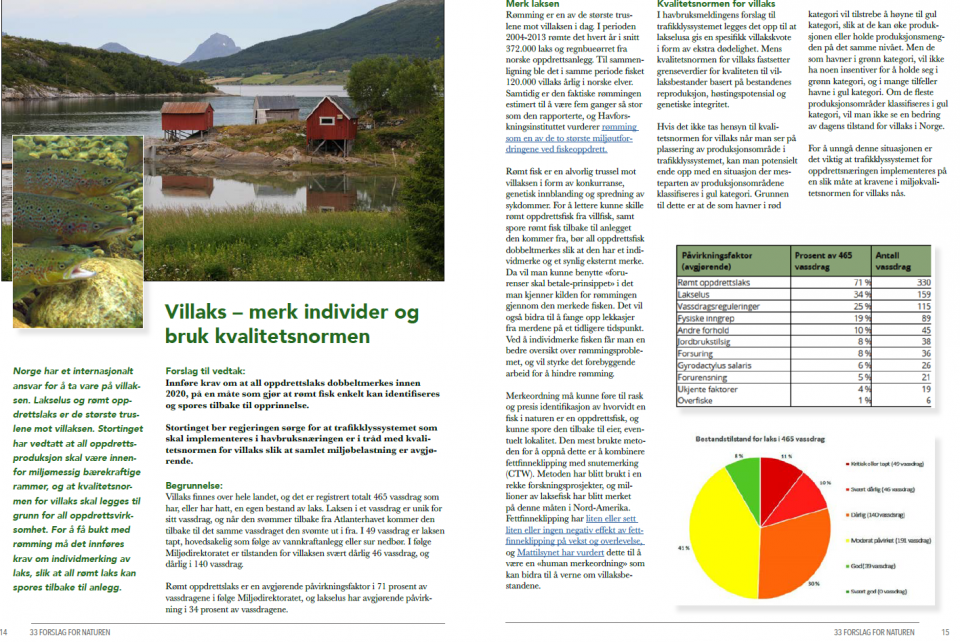 33 forslag for naturen - villaks. Merk individer og bruk kvalitetsnormen