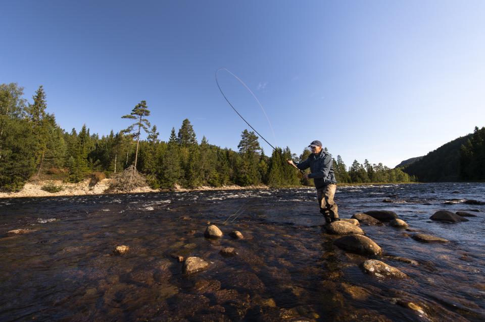 Mange strekk i Tovdalselva egner seg godt for fluefiske. Laksen kommer gjerne seint på elva, noe som gjør den attraktiv utover mot slutten av sesongen.