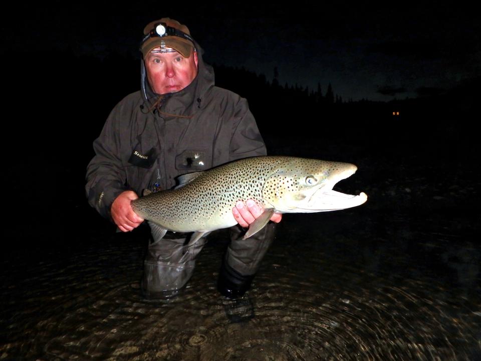 Nattfiske på Øvre Meforsen
