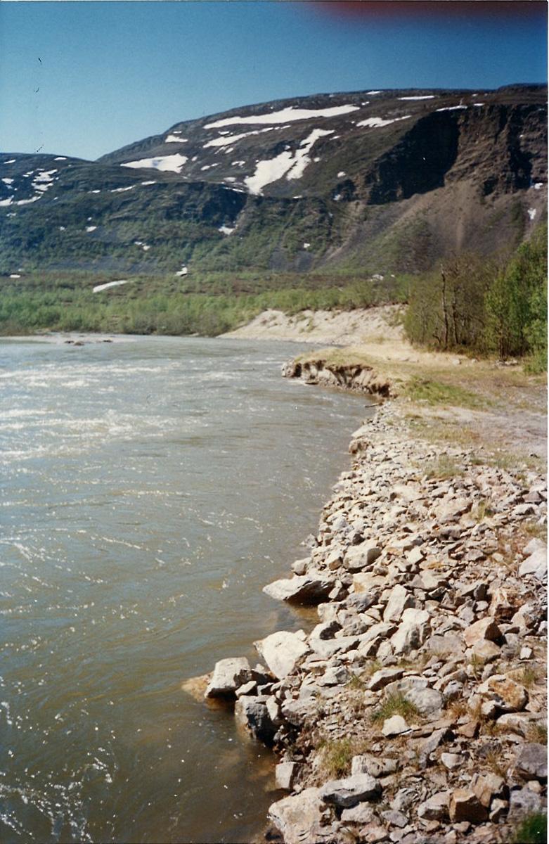 Her har vi kommet oss ned til Tiensuu, hvor man ser at elva går omtrent opp til der veien slutter på vestlig side (Foto: Idar Langmyr).