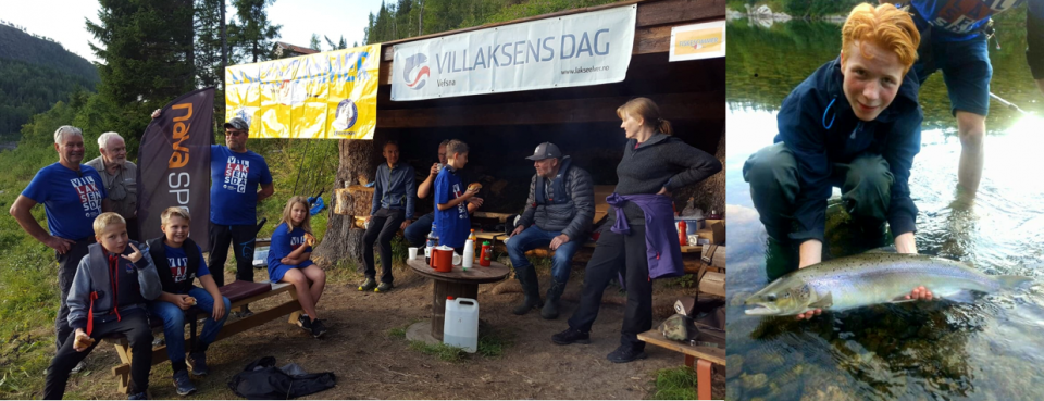 Villaksens dag i Vefsna, på Eiterstraum 15. august 2019. Flere fiske i hoven, bl.a. denne på ca 6 kg som ble gjenutsatt i tråd med fiskereglene. Foto Per Tomas Eiterstraum