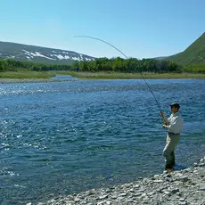 Smålaks på et av de nederste strekkene i Laggo.