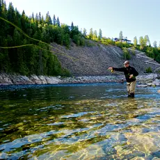 Fluefiske i Fiskumfoss, Namsen