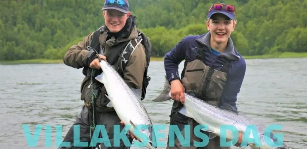 To fornøyde laksefiskere