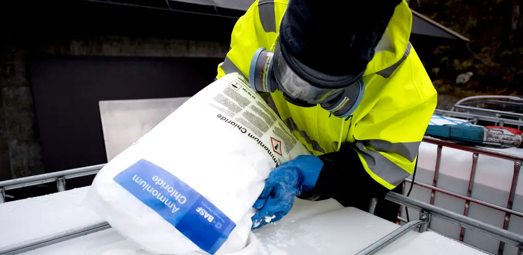 Blanding av klor i Driva