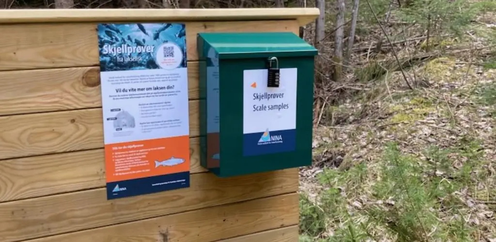 Skjellprøvekasse ved Isnes-stien