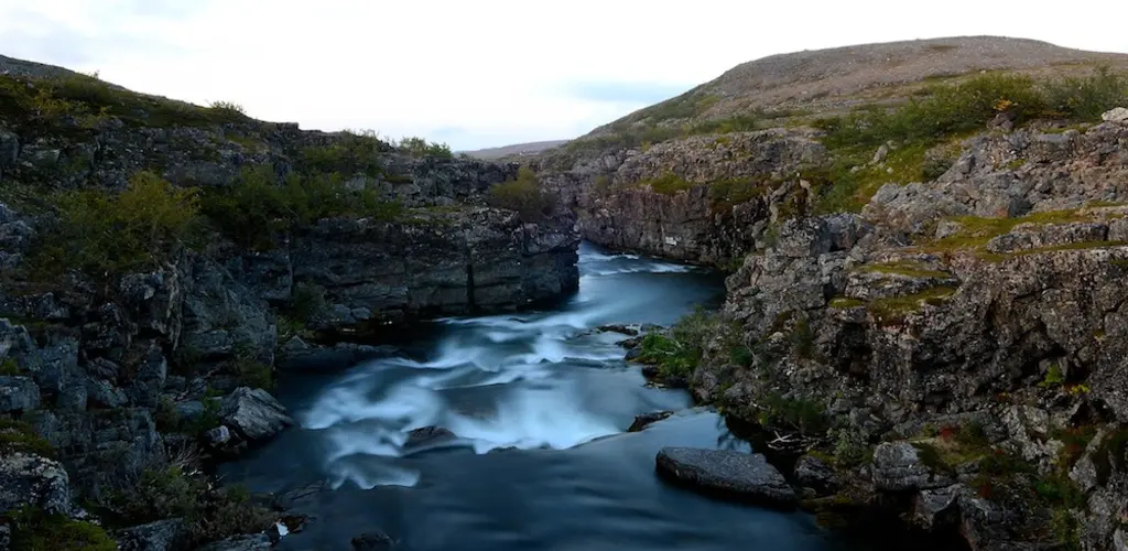 Fossen i Kongsfjordelva Fossen i Kongsfjordelva