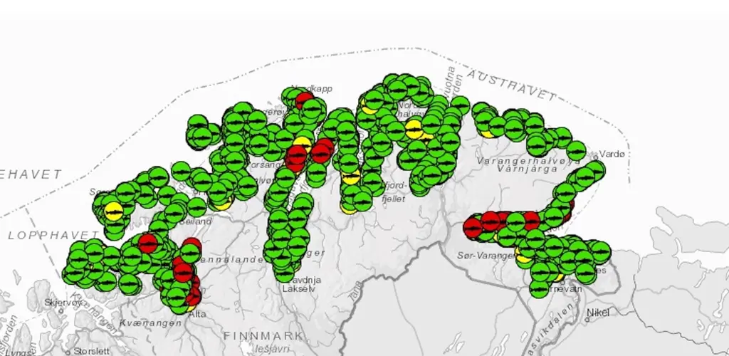 Kart over sjølakseplasser i Finnmark Kart over sjølakseplasser i Finnmark